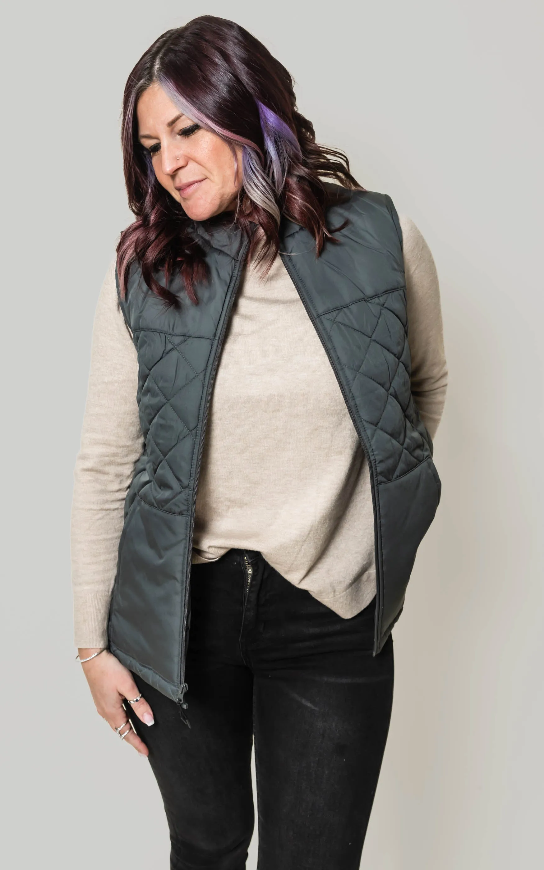 Winter Park Quilted Vest - Graphite**