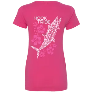 Women's Kingfish & Flowers V-Neck Tee